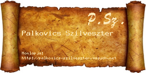 Palkovics Szilveszter névjegykártya